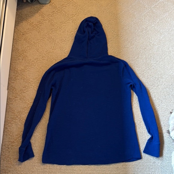 Vince Classic Blue hooded waffle Henley Shirt - Picture 5 of 5